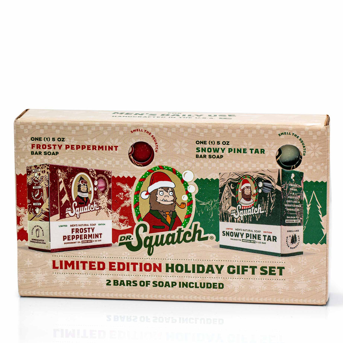 ☃️ Dr Squatch Limited Edition Holiday Bars Frosty Peppermint & Snowy Pine  Tar 🎄
