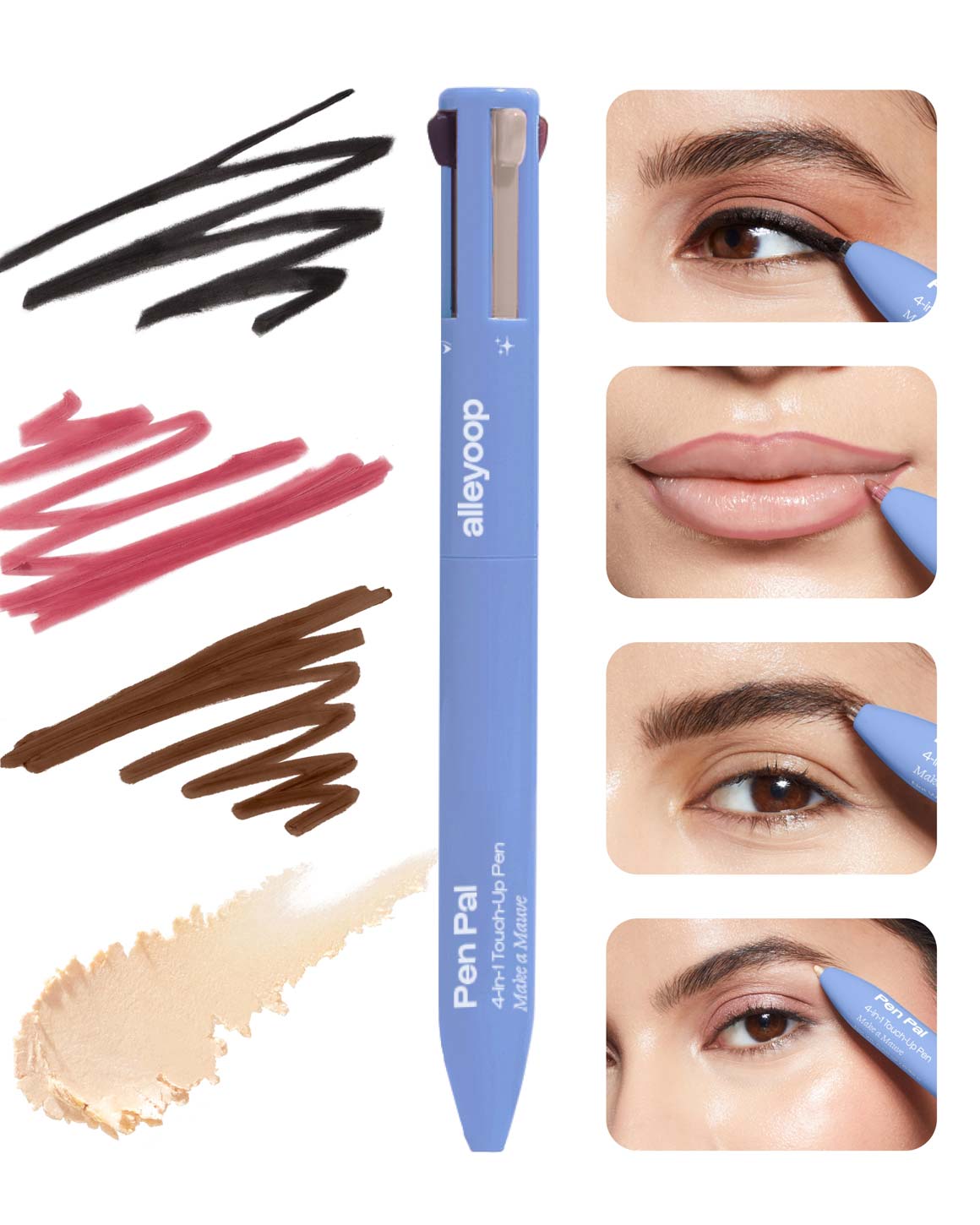 Alleyoop - Pen Pal 4-in-1 Eye, Brow, Lip & Highlight Pen - Make a Mauve