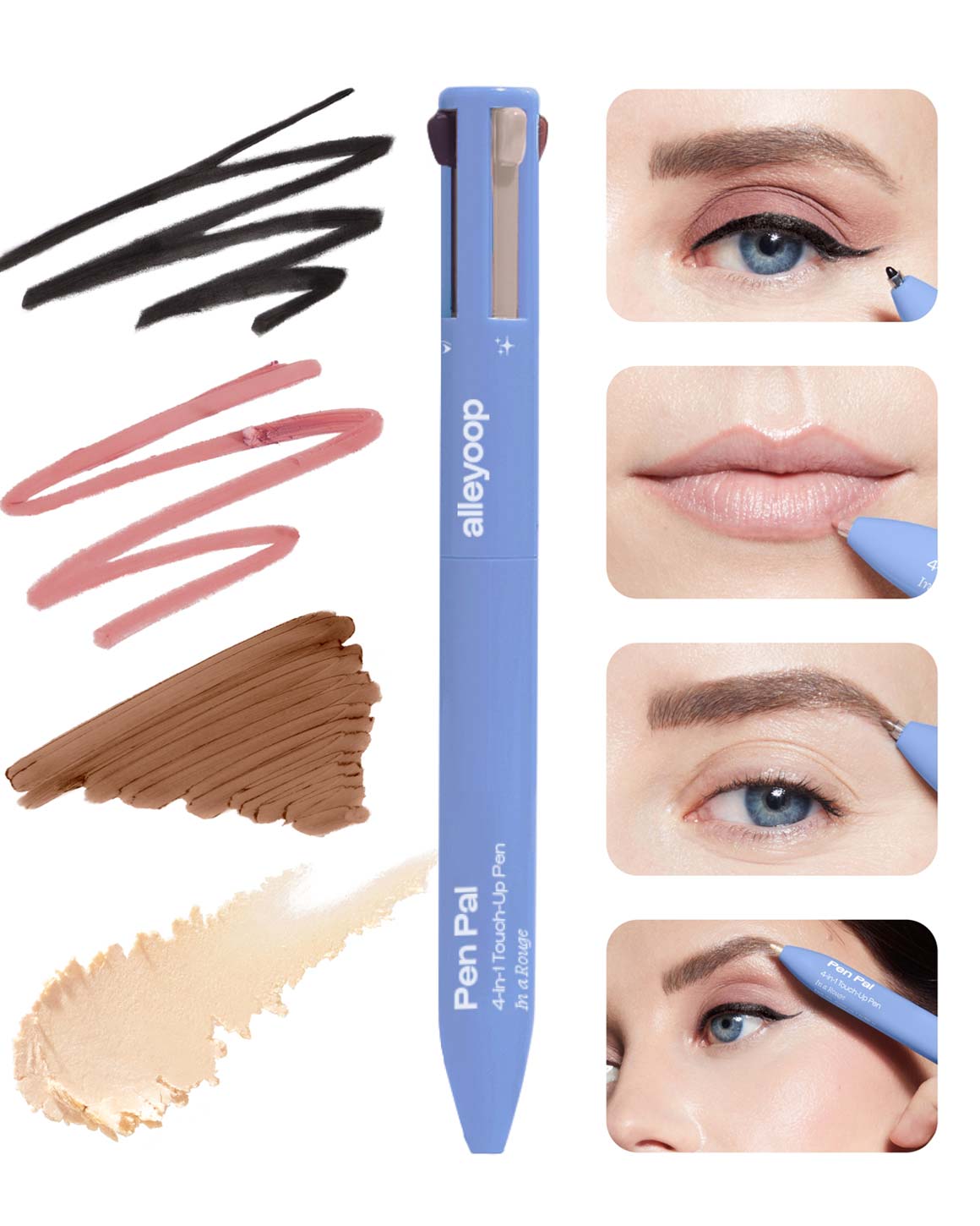 Alleyoop - Pen Pal 4-in-1 Eye, Brow, Lip & Highlight Pen - in A Rouge