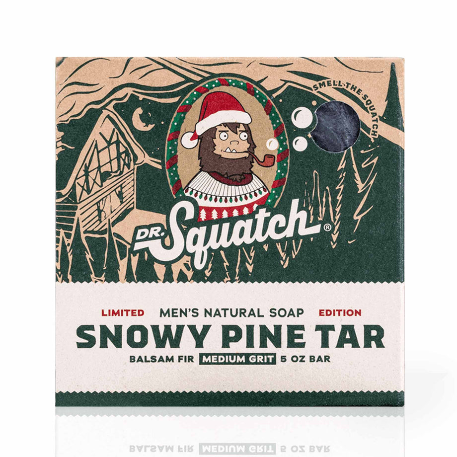 Dr. Squatch Holiday Limited Edition Soap - Snowy Pine Tar Bricc - Christmas  Bar