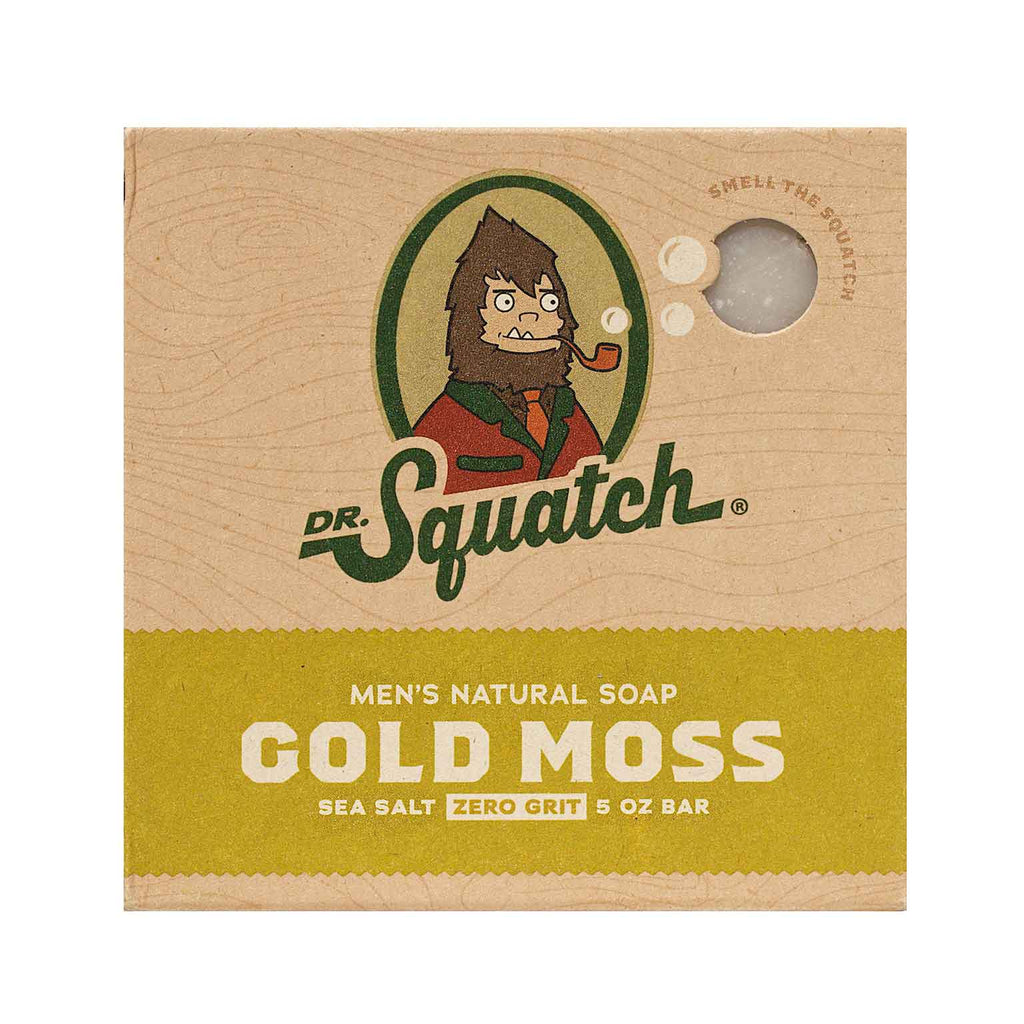 Dr. Squatch Gold Moss Soap w/Soap Saver Pouch - 5oz Free Shipping